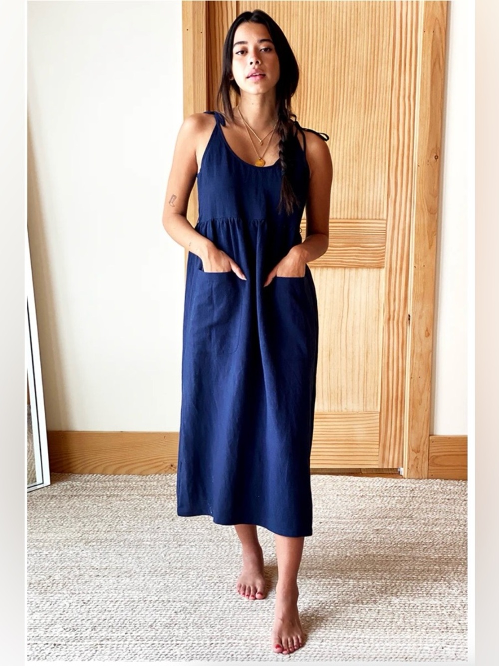 EMERSON FRY LIVIA SUNDRESS - MARITIME
LINEN, Size: M, Color: Blue, New W//O Tags